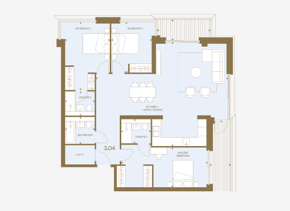 Floor Plan | The Haydon 3 bedroom in City of London