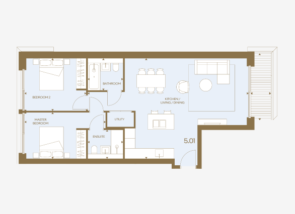 Floor Plan | The Haydon 2 bedroom in City of London